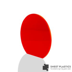 3mm Red Fluorescent Acrylic Disc Bespoke Size -